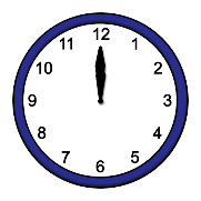 Eine Uhr, die 12 Uhr mittags zeigt