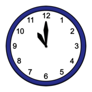 Eine Uhr, die 11 Uhr mittags zeigt